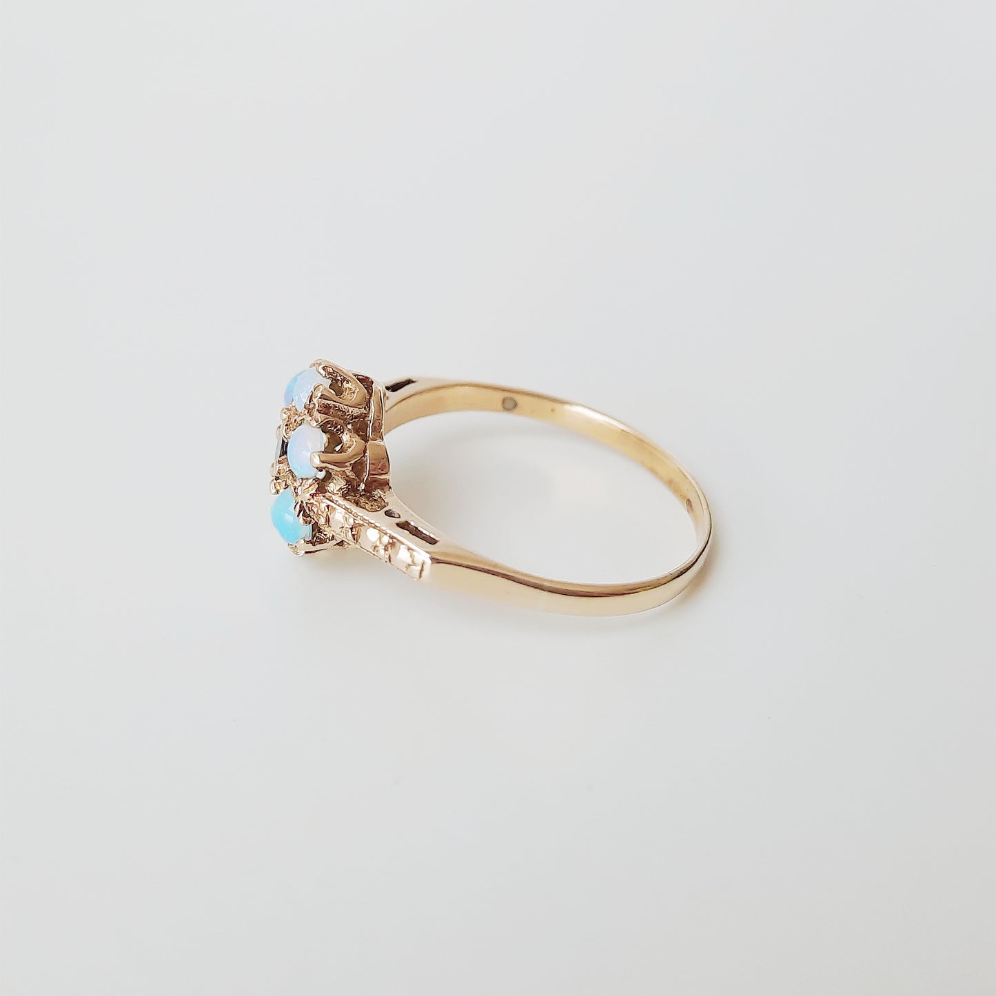 Garnet & opal cluster ring