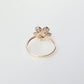 Quartz & diamond flower ring