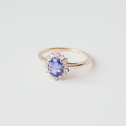 Tanzanite & topaz Lady Di-ring