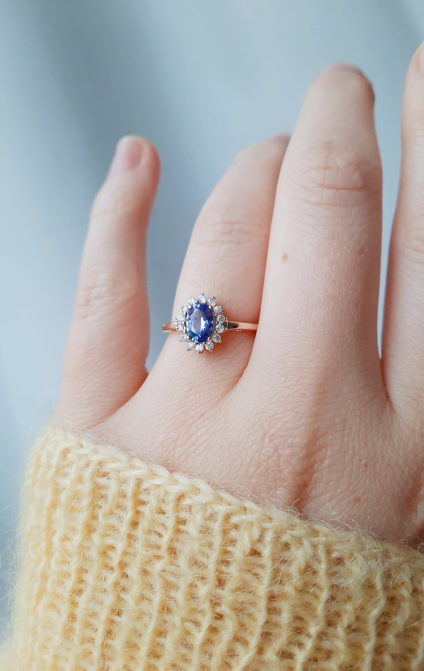 Tanzanite & topaz Lady Di-ring