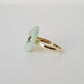 Jade & diamond flower ring | NEW