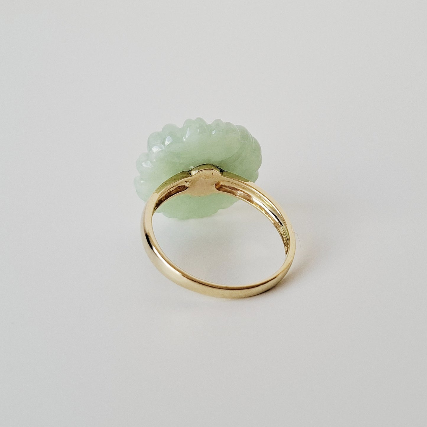 Jade & diamond flower ring | NEW