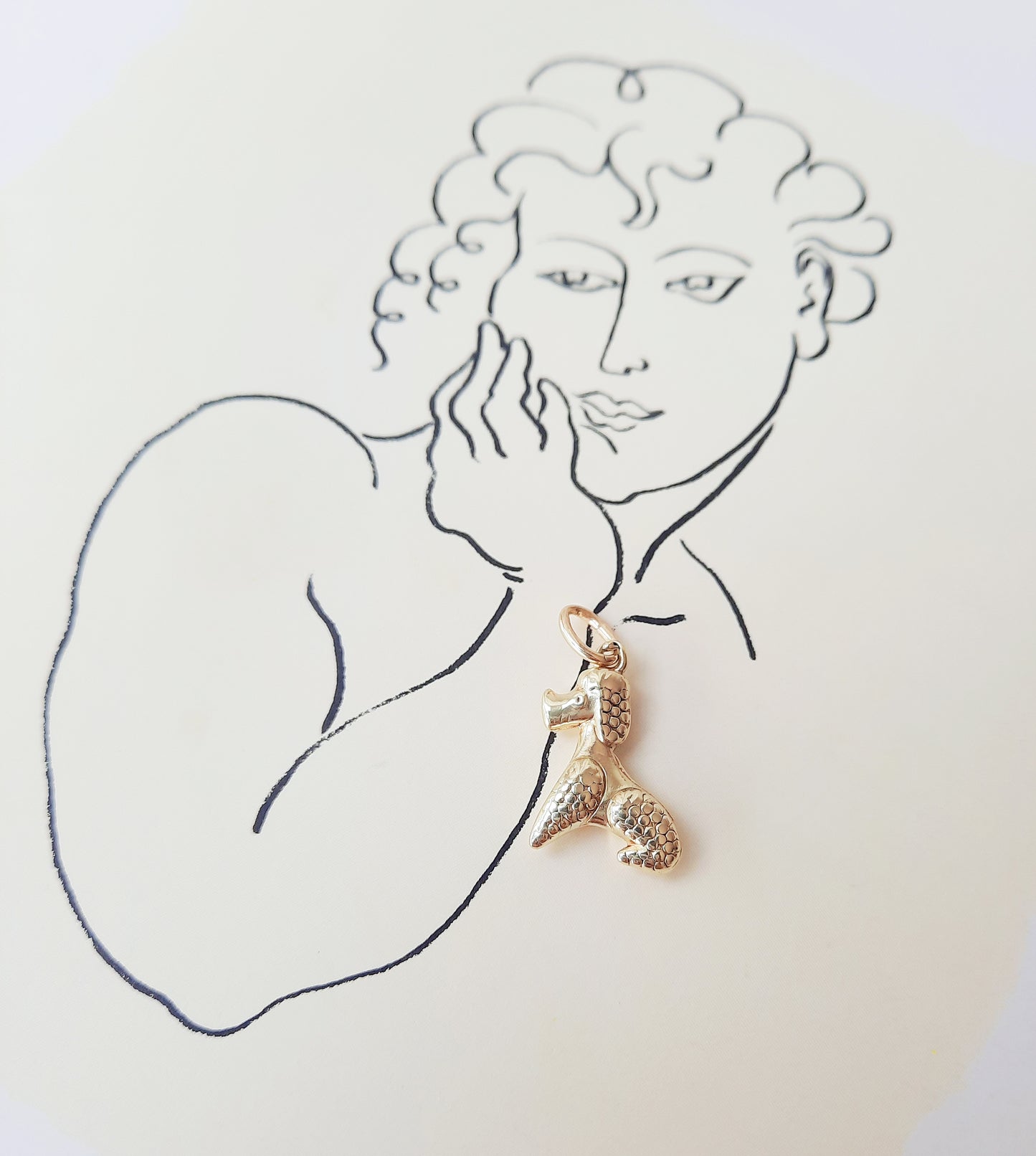 Poodle charm 14ct